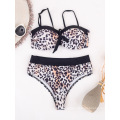 Wholesale New Fashion Bandage Women Bikini 2021 Sexy Beach Two Pieces Leopard Swimwear